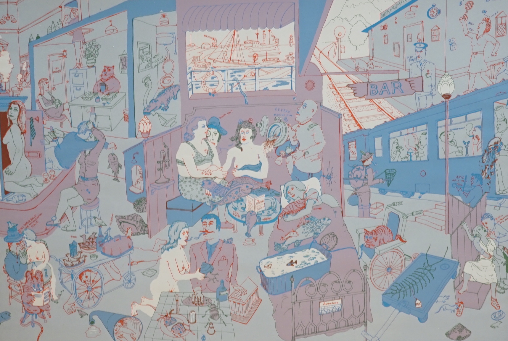 Chris Orr (British, b.1943), pencil signed colour print, ‘Splatt in der Ghergrumphanbugelsplatt’, limited edition 21/40, 80cm x 59cm